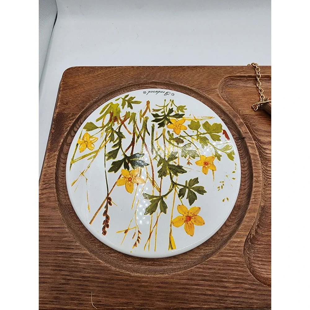 Vintage Goodwood Cheese Board Glass Dome Cloche Wood Tray with Knife